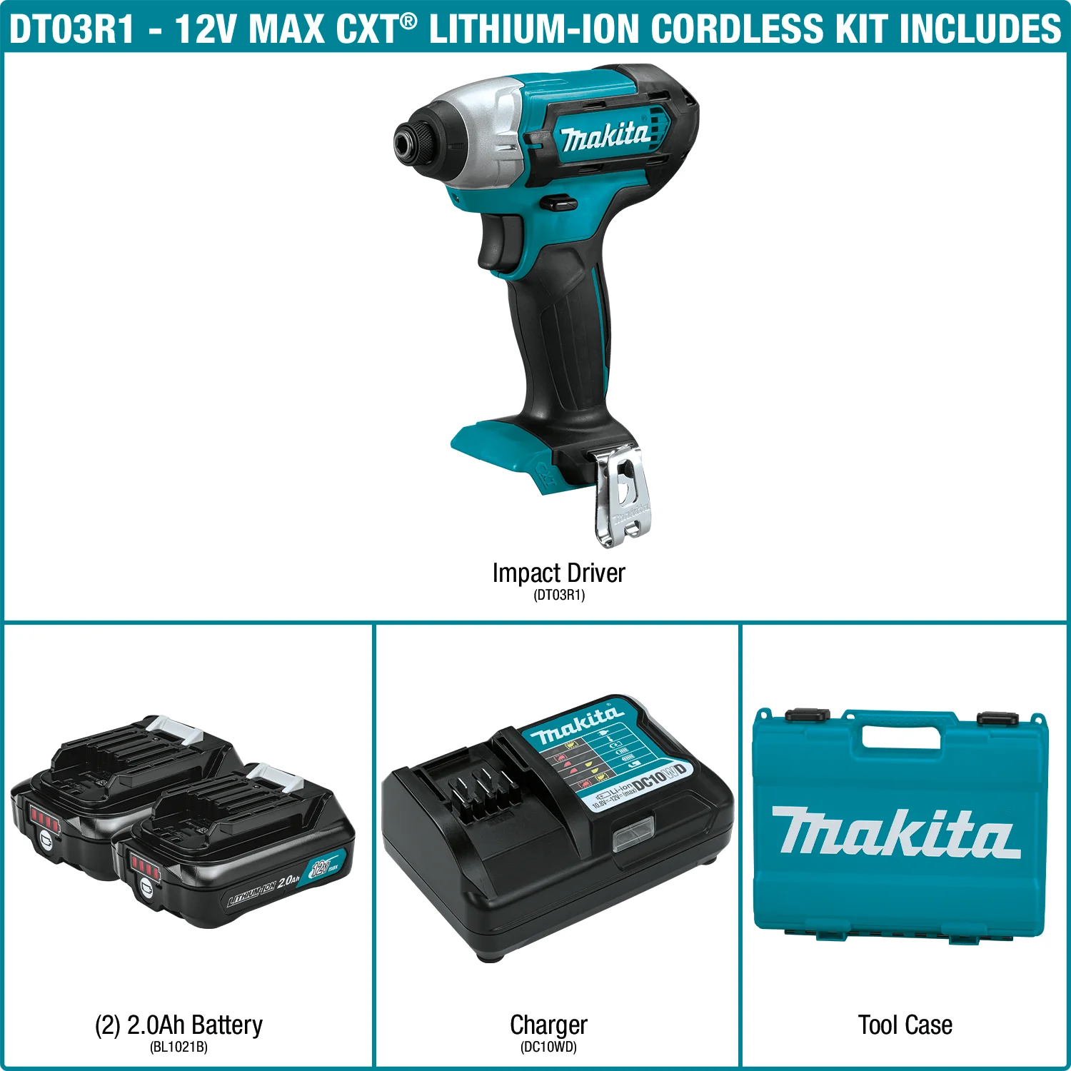 Makita 12 Volt CXT Cordless Impact Driver Kit (2.0Ah) Factory Serviced – Bild 9