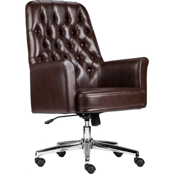 Flash Furniture Mid Back Traditional Tufted Leather Executive Swivel Chair with Arms – Bild 2