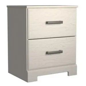 Alternative view of 24 Inch Modern Rustic Composite Wood Nightstand,2 Drawers,Oak White By Casagear Home