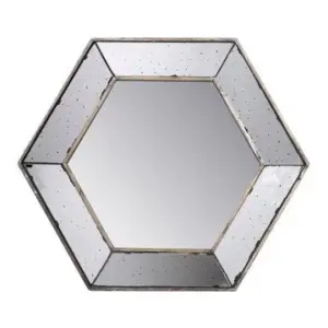 Alternative view of Filo 21 Inch Wall Accent Mirror,Raised Tray Edges,Hexagonal Mirror Frame By Casagear Home