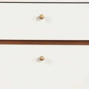 Alternative view of 26" 2-Drawer Nightstand with Angled Legs,White and Brown By Casagear Home
