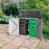 6 x 3 FT Horizontal Metal Storage Shed Outdoor Garbage Bin Enclosure,Multi-function Storage Cabinet for Garden Yard