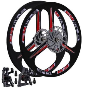 BBR Tuning 26 inch Heavy Duty 3 Spoke Motorized Bike Mag Wheel Set - Black