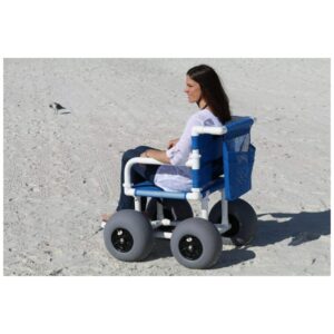 Beach/All Terrain Wheelchair,12" Balloon Tires for Soft Sand,Easily Disassembles