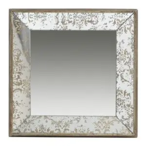 Alternative view of Filo 15 Inch Square Accent Wall Mirror,Raised Edges,Silver Wood Frame By Casagear Home