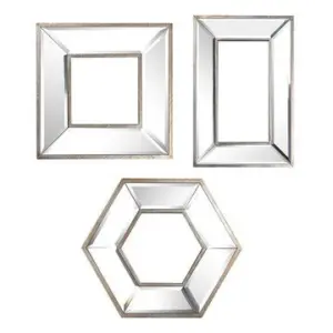 Alternative view of 18,14,11 Inch Modern Accent Wall Mirror,Set of 3 Varied Shapes,Silver By Casagear Home