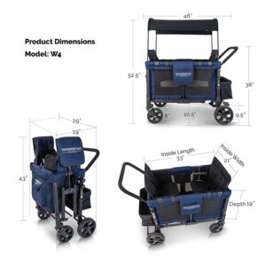 Alternative view of Baby Multi-Function Four Passenger Wagon Folding Quad Stroller with Removable Reversible Canopy &amp; Seats up to 4 Toddlers,Navy
