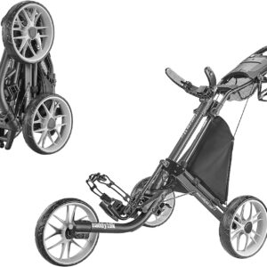 Alternative view of 3Wheel Golf Push Cart - Golf Trolley Foldable Collapsible Lightweight Pushcart with Foot Brake - Easy to Open & Close