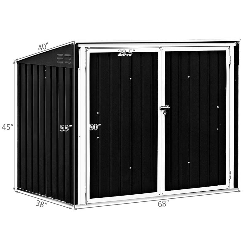 6 x 3 FT Horizontal Metal Storage Shed Outdoor Garbage Bin Enclosure,Multi-function Storage Cabinet for Garden Yard – Bild 5