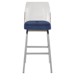 Weston Home Vanda Velvet and Acrylic 29 in. Swivel Counter Stool - Set of 2,Blue