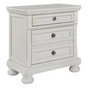 Alternative view of Julia 30 Inch Casual Nightstand,Wood,2 Drawers,Pull Out Tray,White By Casagear Home