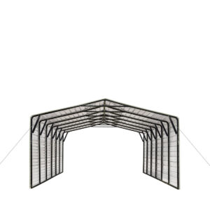 Alternative view of TMG-CP2030F 20' x 30' All-Steel Carport Shed With 10' Enclosed Sidewalls