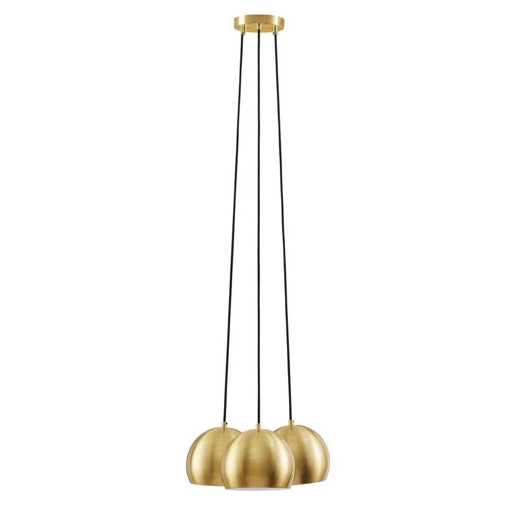 Modway Chalice 3-Light Metal Pendant in Satin Brass