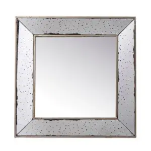 Alternative view of Filo 18 Inch Square Wall Accent Mirror,Raised Tray Edges,Mirrored Frame By Casagear Home