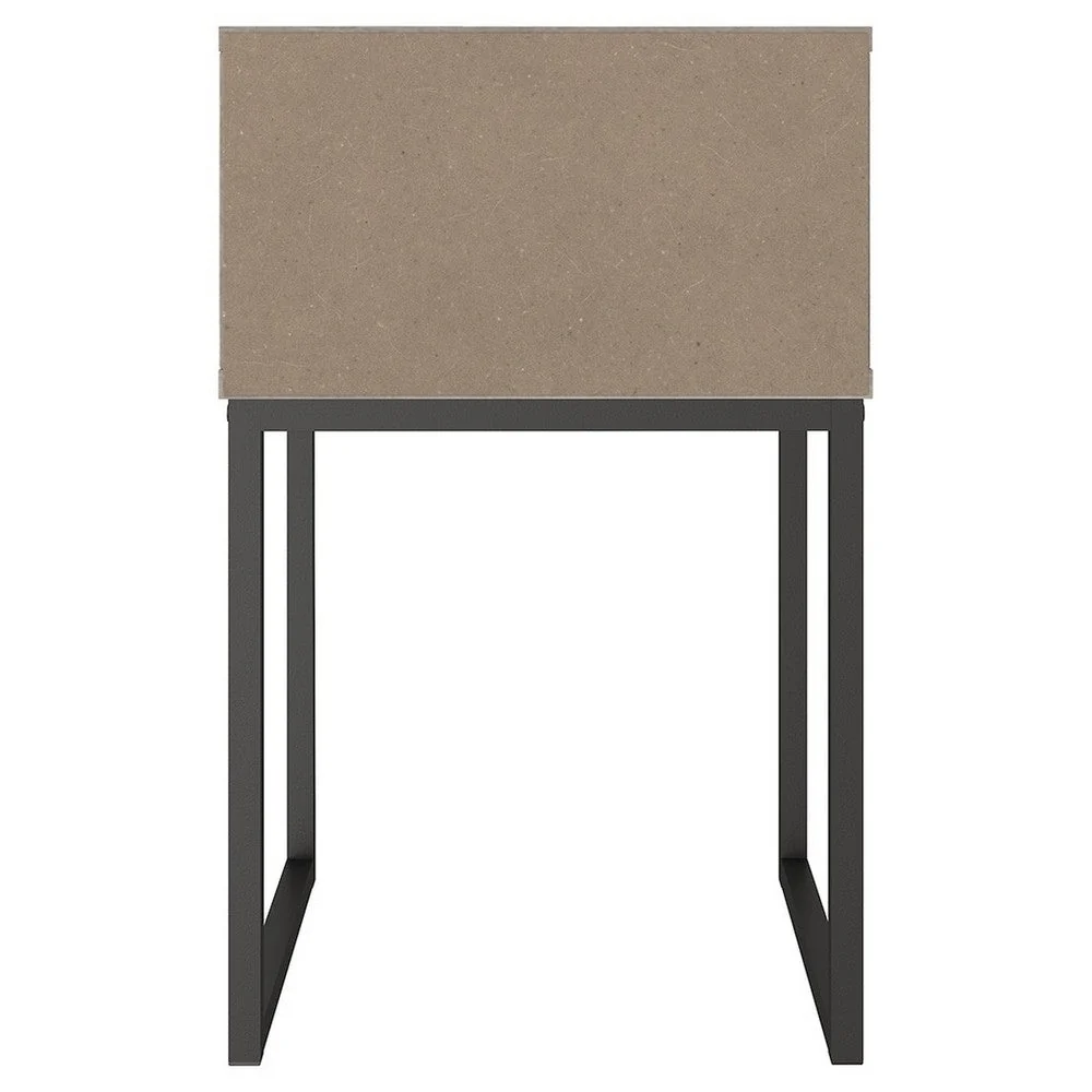 Grace 20 Inch Modern Nightstand,Metal Base,1 Drawer,Whitewashed Wood By Casagear Home – Bild 5