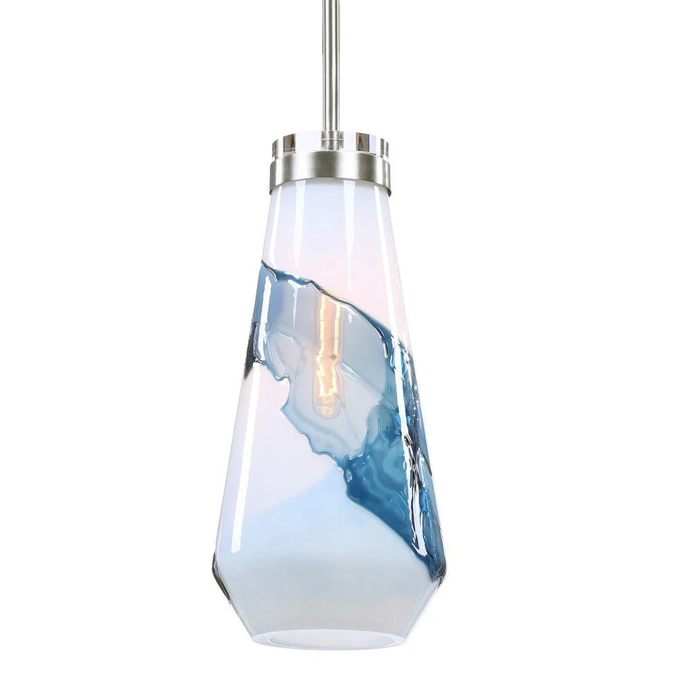 Uttermost Windswept Blue & White 1 Light Mini Pendant By Casagear Home – Bild 2