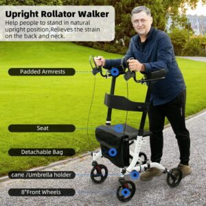 Alternative view of BEST 2021 Combo Standing Upright Rollator Walker With Seat