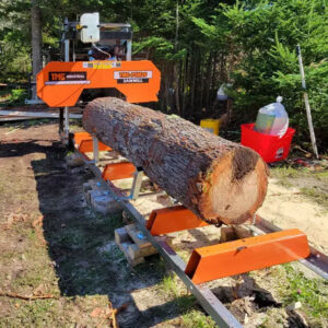 Alternative view of TMG-PSM26 26'' Cutting Capacity Portable Sawmill,Powered by 14 HP Kohler Engine,11' Cut Length,14' Track Bed