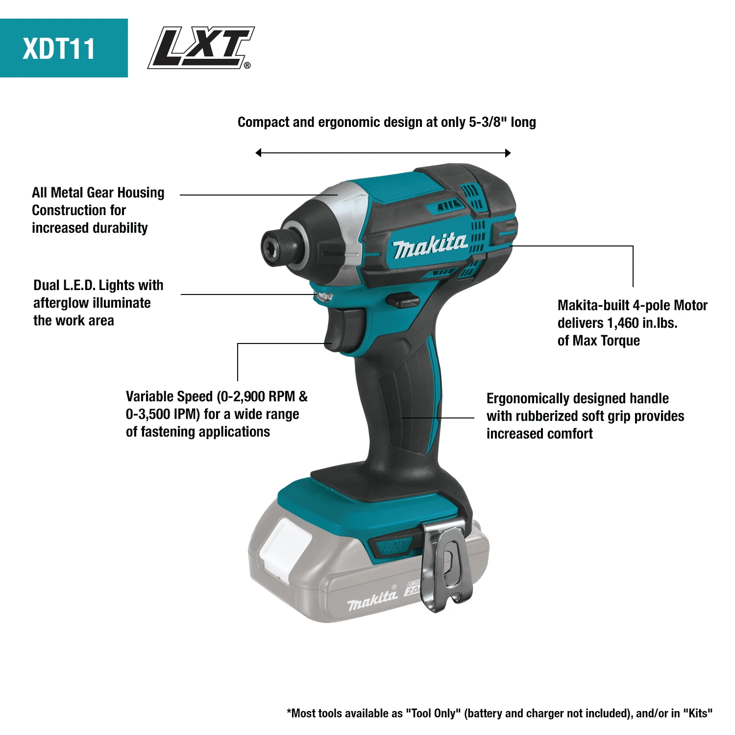 Makita 18V LXT Lithium?Ion Compact Cordless Impact Driver Kit (1.5Ah) Factory Serviced – Bild 8
