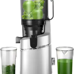 Juicer Machines,5.3-Inch Self-Feeding Masticating Juicer Fit Whole Fruits & Vegetables,Cold Press Electric Juicer Machines with High Juice Yield,Easy Cleaning,BPA Free,250W