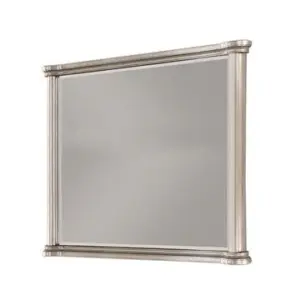 Alternative view of Ada 38 x 45 Rectangular Dresser Mirror,Molded Trim,Pine Wood,Brown By Casagear Home