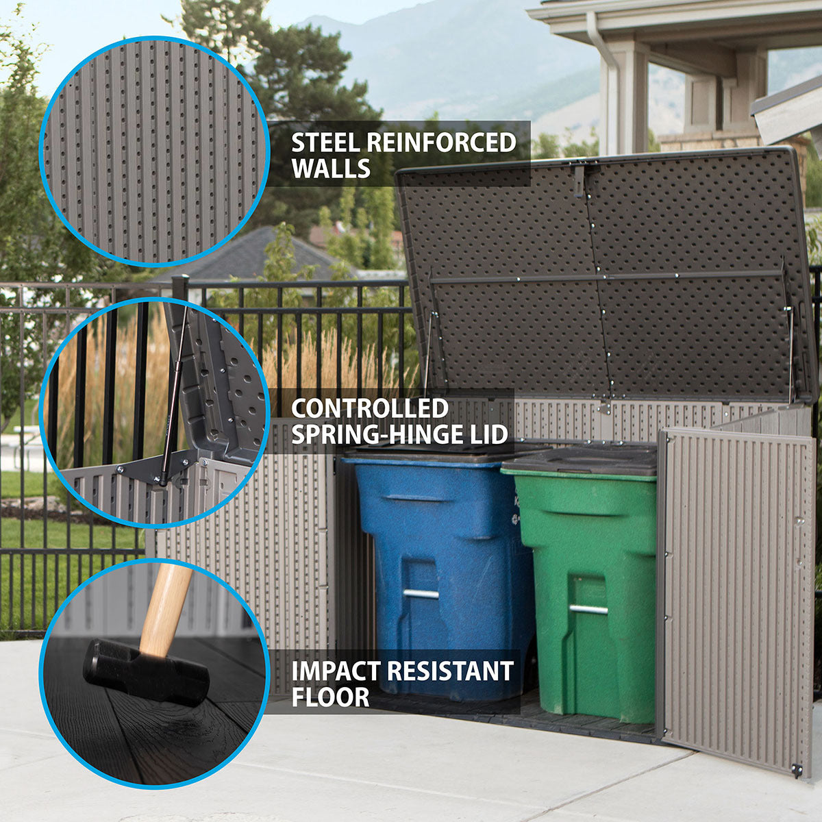 Lifetime 6ft 3′′ x 3ft 6′′ (1.9 x 1.1m) Horizontal 2,407 Litre Storage Shed – Bild 3