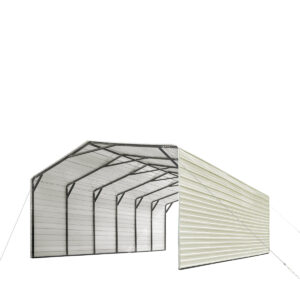 TMG-CP2030F 20' x 30' All-Steel Carport Shed With 10' Enclosed Sidewalls