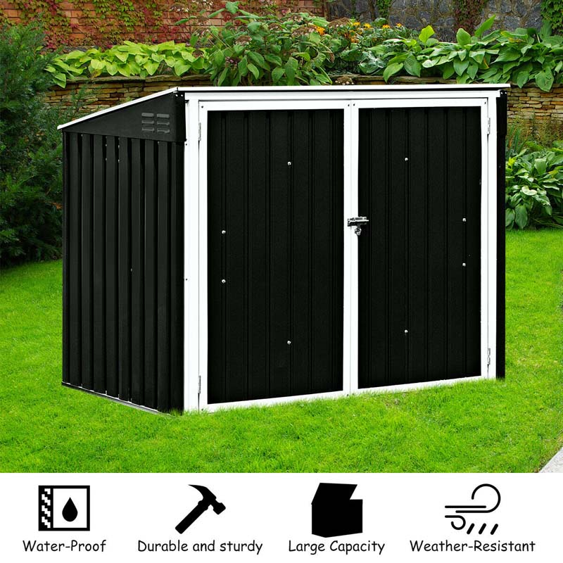 6 x 3 FT Horizontal Metal Storage Shed Outdoor Garbage Bin Enclosure,Multi-function Storage Cabinet for Garden Yard – Bild 4
