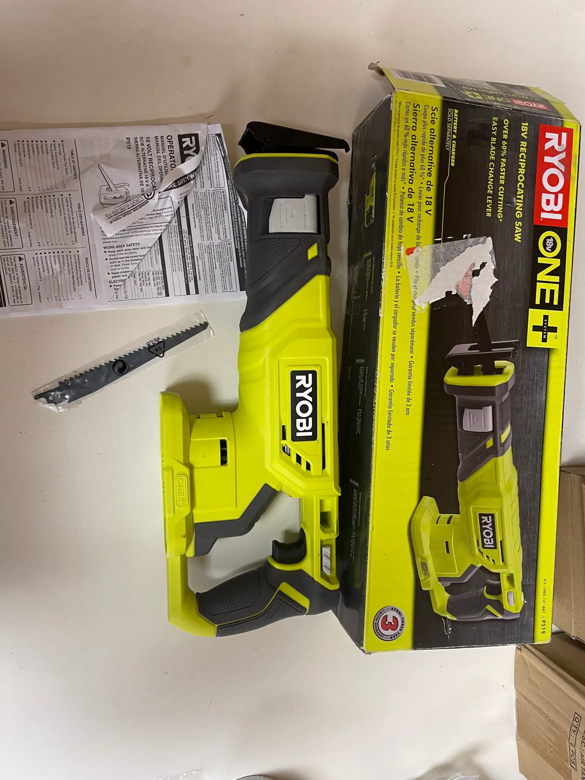 Ryobi One Plus 18V Reciprocating Saw Damaged Box (Tool Only) – Bild 3