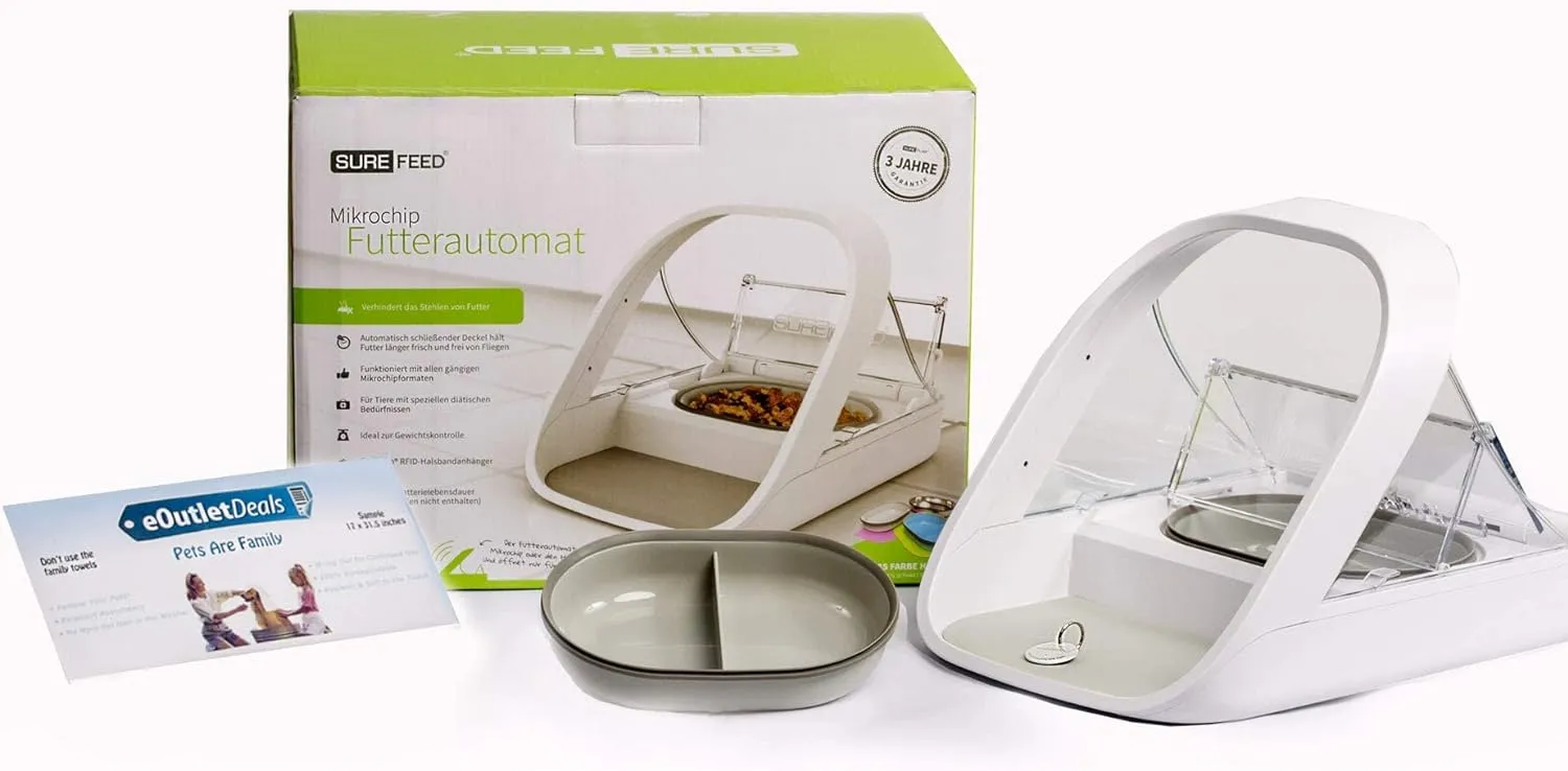Automatic Pet Feeder -Microchip Pet Feeder - MPF001 - Suitable for Both Wet and Dry Food - Bonus eOutletDeals Pet Towel – Bild 2