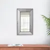 Filo 24 Inch Wall Mirror,Raised Tray Edges,Mirrored Rectangular Frame By Casagear Home