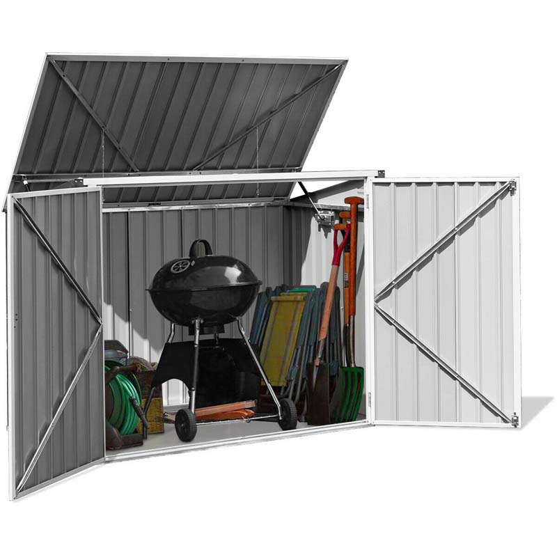6 x 3 FT Horizontal Metal Storage Shed Outdoor Garbage Bin Enclosure,Multi-function Storage Cabinet for Garden Yard – Bild 2