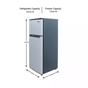 4.5 cu. ft. 2 Door Mini Refrigerator in Stainless Look with Freezer
