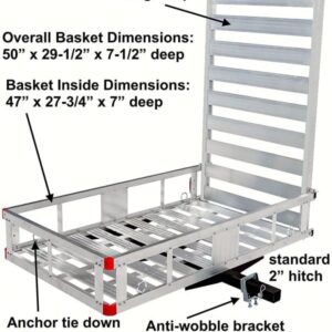 80779 Aluminum Hitch Mount Cargo Carrier with 47 Long Ramp,1 Pack