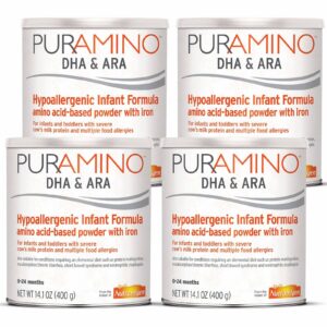 PurAmino Hypoallergenic Infant u0026 Toddler Formula - Amino Acid Based for Severe Food Allergies - Powder Can,14.1 oz (Pack of