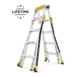 Gorilla Ladders 19 ft. Reach MPXT Aluminum Multi-Position Ladder with Project Top,375 lbs. Load Capacity Type IAA Duty Rating
