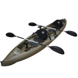 BKC TK181 Angler 12-foot,8 inch Tandem 2 Person Sit On Top Fishing Kayak w/ Padded Seats and Paddles